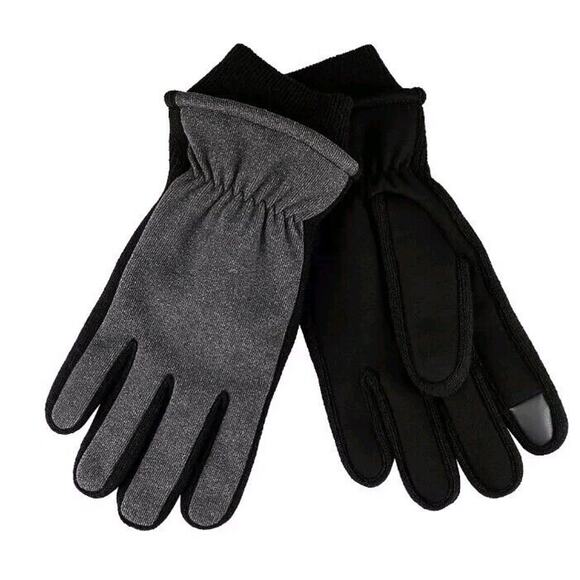 DOCKERS Stretch Palm Touch Screen Gloves Men's Size XLarge XL Black Gray - Picture 2 of 5